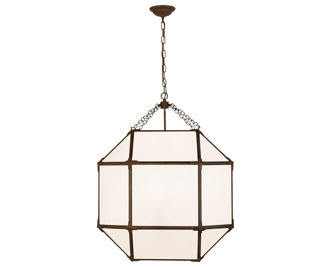 Antique Zinc and White Glass | Morris Large Lantern | Valley Ridge Furniture