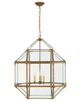 Gilded Iron and Clear Glass | Morris Large Lantern | Valley Ridge Furniture