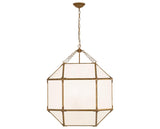 Gilded Iron and White Glass | Morris Large Lantern | Valley Ridge Furniture