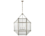 Polished Nickel and Clear Glass | Morris Large Lantern | Valley Ridge Furniture