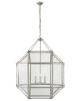 Polished Nickel and Clear Glass | Morris Large Lantern | Valley Ridge Furniture
