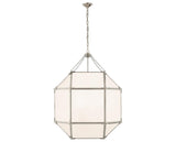 Polished Nickel and White Glass | Morris Large Lantern | Valley Ridge Furniture
