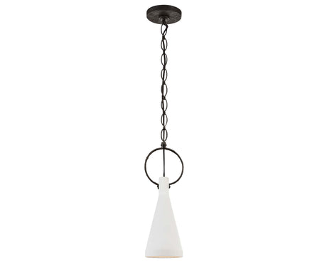 Natural Rusted Iron and Plaster White | Limoges Small Pendant | Valley Ridge Furniture