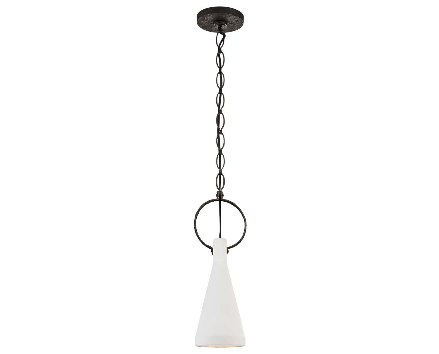 Natural Rusted Iron and Plaster White | Limoges Small Pendant | Valley Ridge Furniture