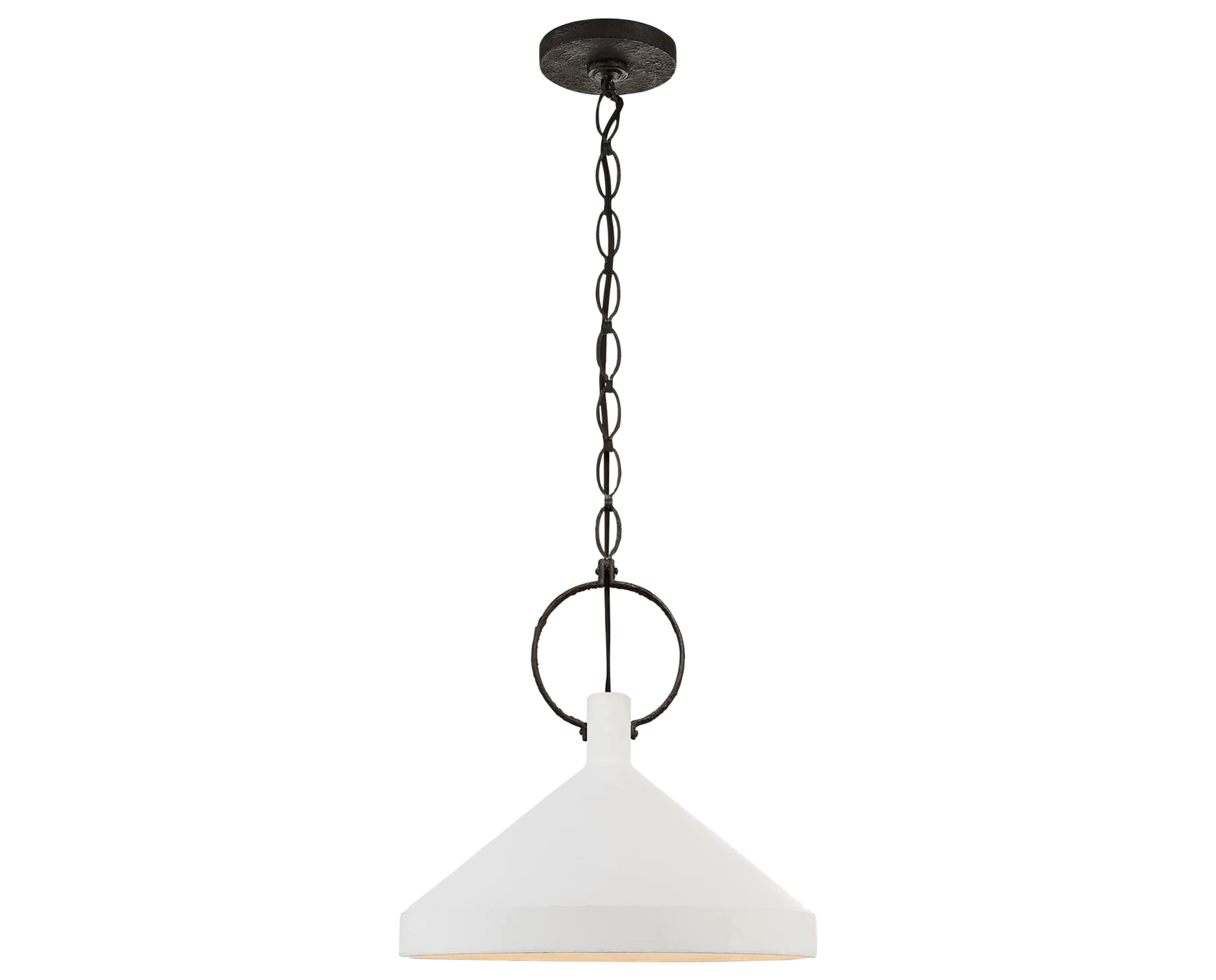 Natural Rusted Iron and Plaster White | Limoges Large Pendant | Valley Ridge Furniture