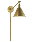 Hand-Rubbed Antique Brass | Boston Functional Single Arm Library Light | Valley Ridge Furniture
