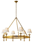 Hand-Rubbed Antique Brass & Natural Paper | Classic Ring Chandelier | Valley Ridge Furniture