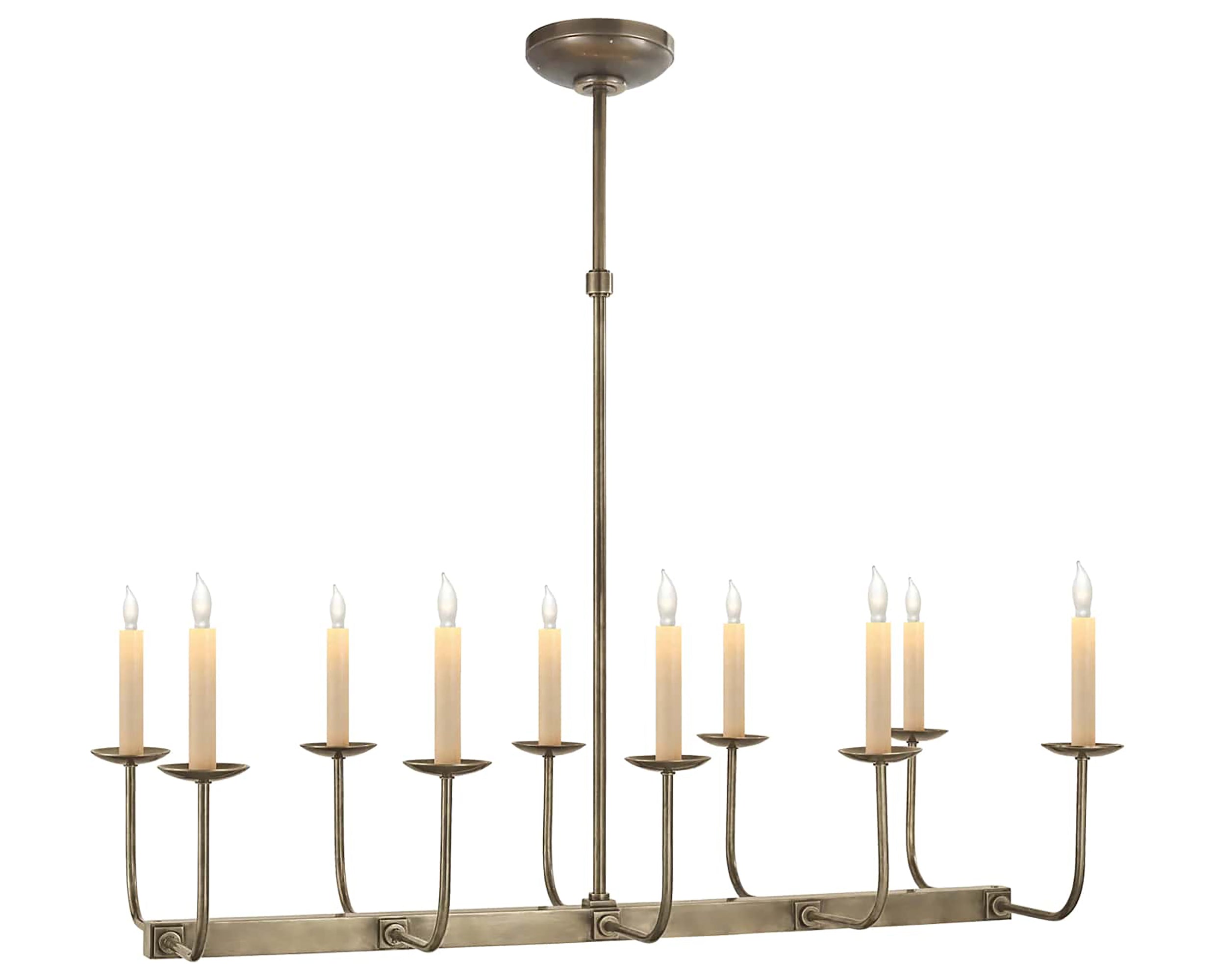 Antique Nickel and CHS104NP Shades Sold Separately | Linear Branched Chandelier | Valley Ridge Furniture