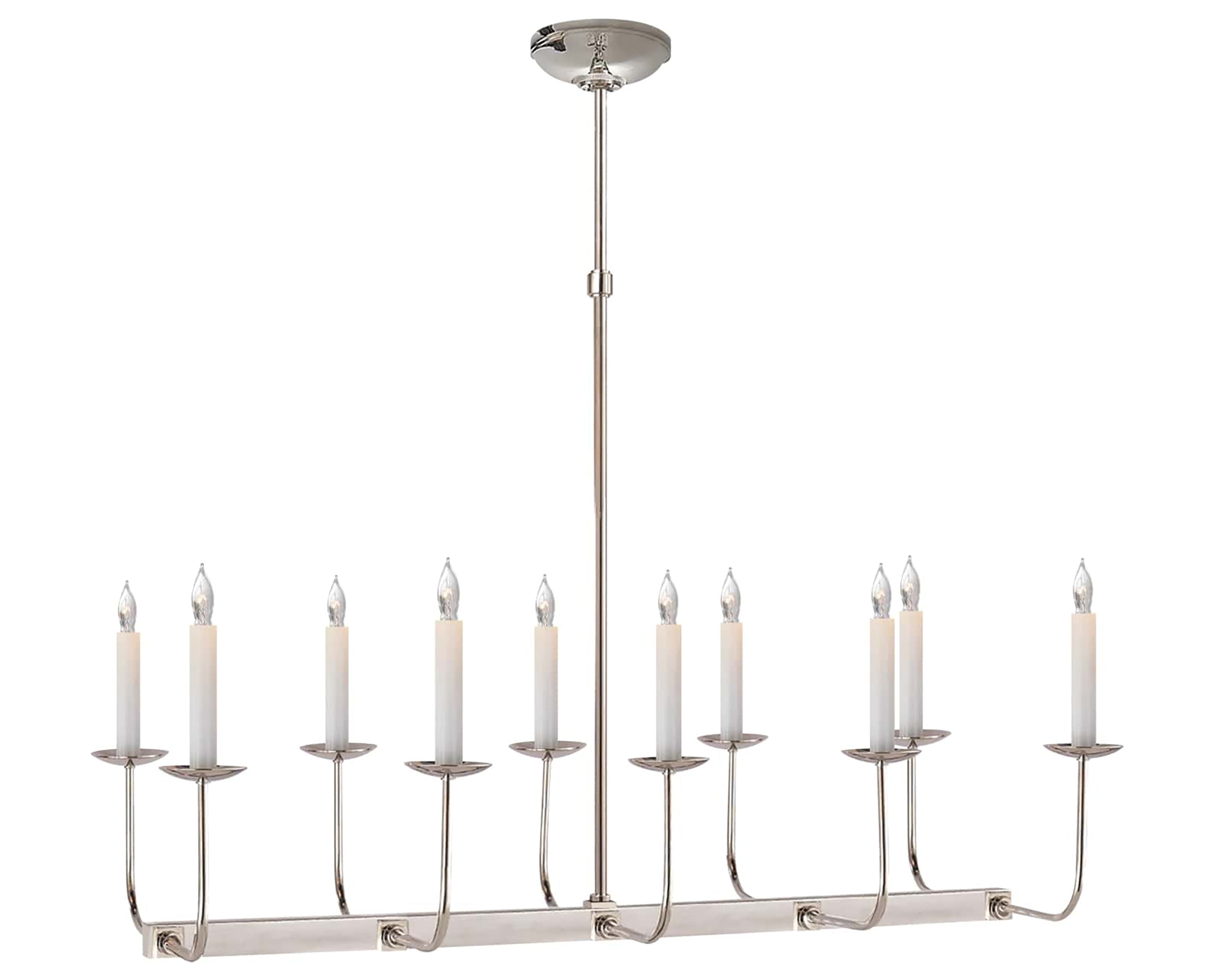 Polished Nickel and CHS104NP Shades Sold Separately | Linear Branched Chandelier | Valley Ridge Furniture