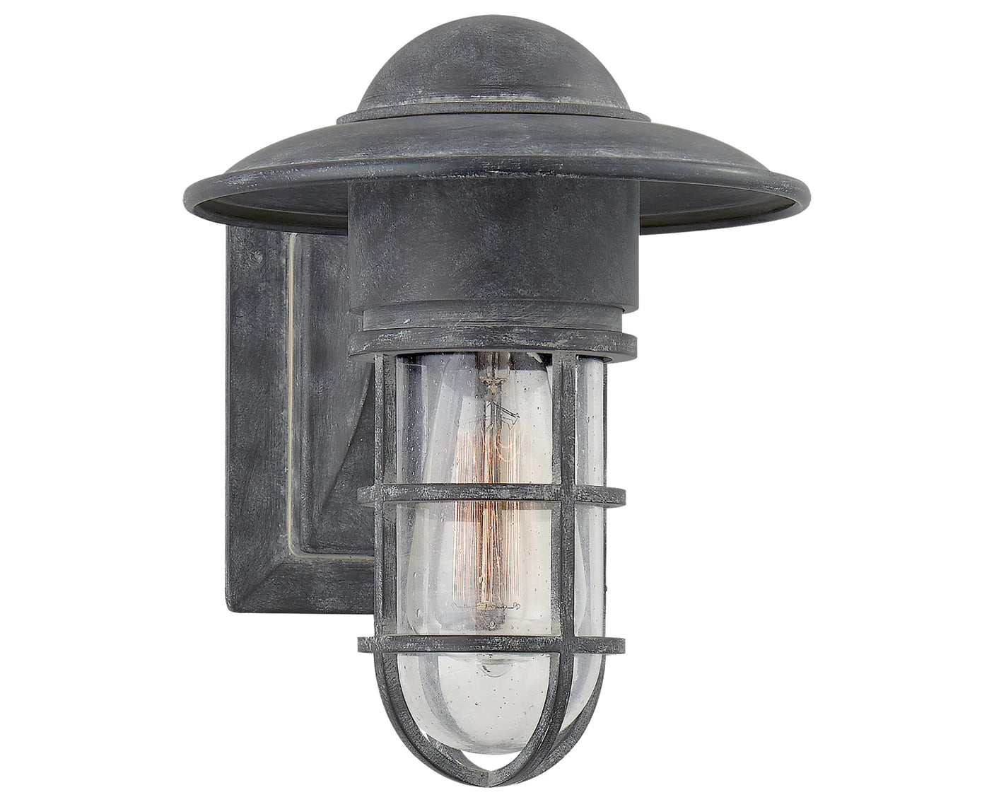 Weathered Zinc & Seeded Glass | Marine Indoor/Outdoor Wall Light | Valley Ridge Furniture