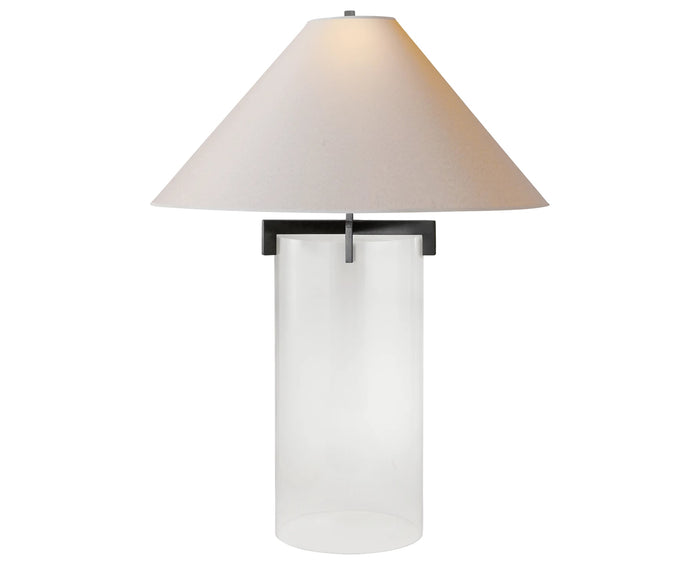 Crystal and Aged Iron & Natural Paper | Brooks Table Lamp | Valley Ridge Furniture