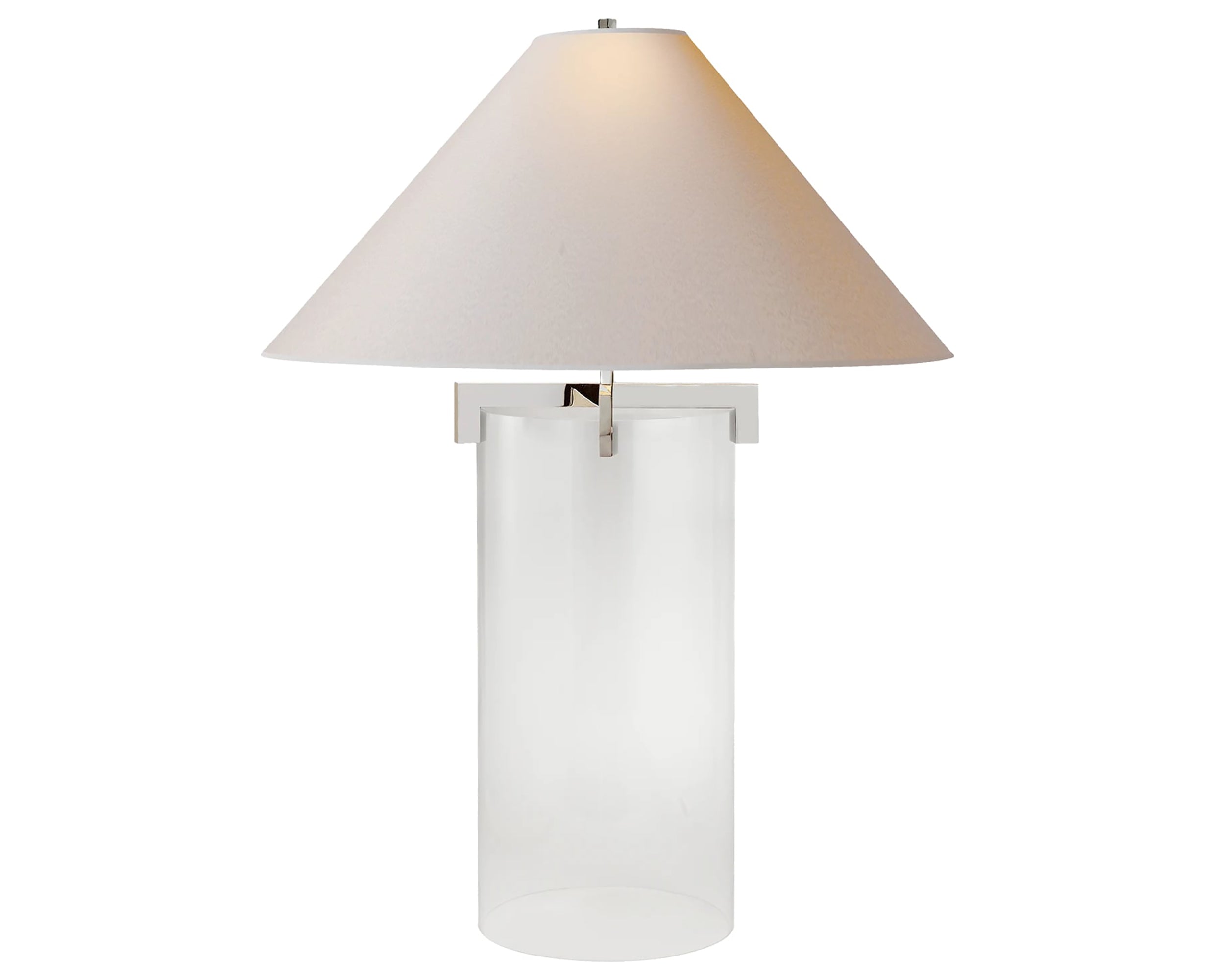 Crystal and Polished Nickel & Natural Paper | Brooks Table Lamp | Valley Ridge Furniture