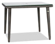 38in Square Dining Table w/Clear Glass & Umbrella Hole | Ratana Palm Harbor Collection | Valley Ridge Furniture