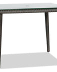 38in Square Dining Table w/Clear Glass & Umbrella Hole | Ratana Palm Harbor Collection | Valley Ridge Furniture