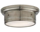 Antique Nickel & White Glass | Siena Small Flush Mount | Valley Ridge Furniture