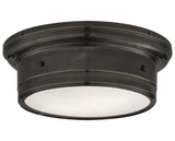 Bronze & White Glass | Siena Small Flush Mount | Valley Ridge Furniture