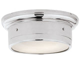 Chrome & White Glass | Siena Small Flush Mount | Valley Ridge Furniture