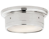 Polished Nickel & White Glass | Siena Small Flush Mount | Valley Ridge Furniture