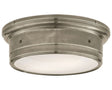 Antique Nickel & White Glass | Siena Large Flush Mount | Valley Ridge Furniture