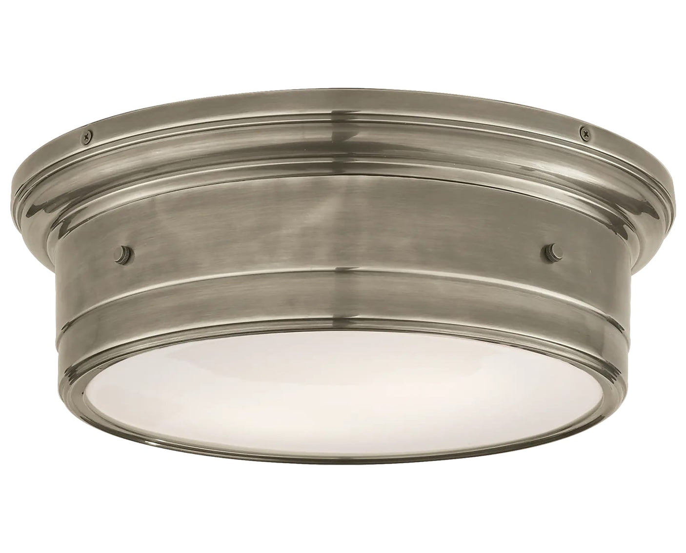 Antique Nickel & White Glass | Siena Large Flush Mount | Valley Ridge Furniture