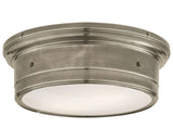 Antique Nickel & White Glass | Siena Large Flush Mount | Valley Ridge Furniture
