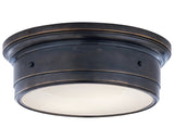 Bronze & White Glass | Siena Large Flush Mount | Valley Ridge Furniture