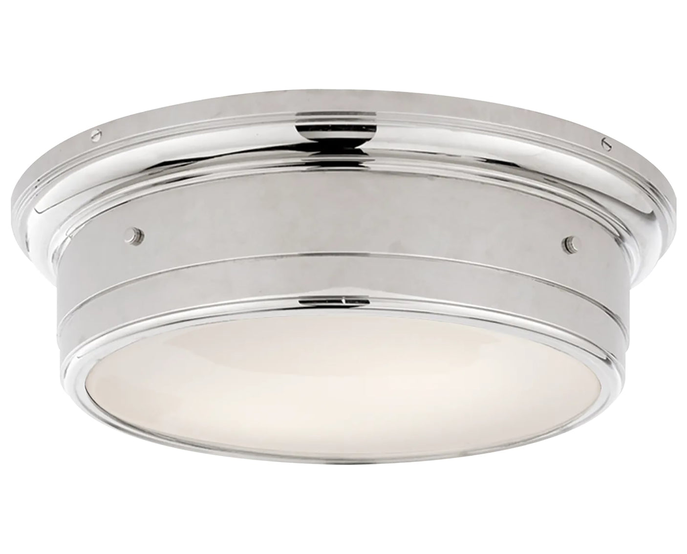 Polished Nickel & White Glass | Siena Large Flush Mount | Valley Ridge Furniture
