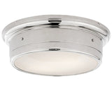 Polished Nickel & White Glass | Siena Large Flush Mount | Valley Ridge Furniture