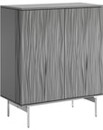 Fog Grey Wood & Polished Chrome with Satin-Etched Glass | BDI Tanami Bar Unit | Valley Ridge Furniture