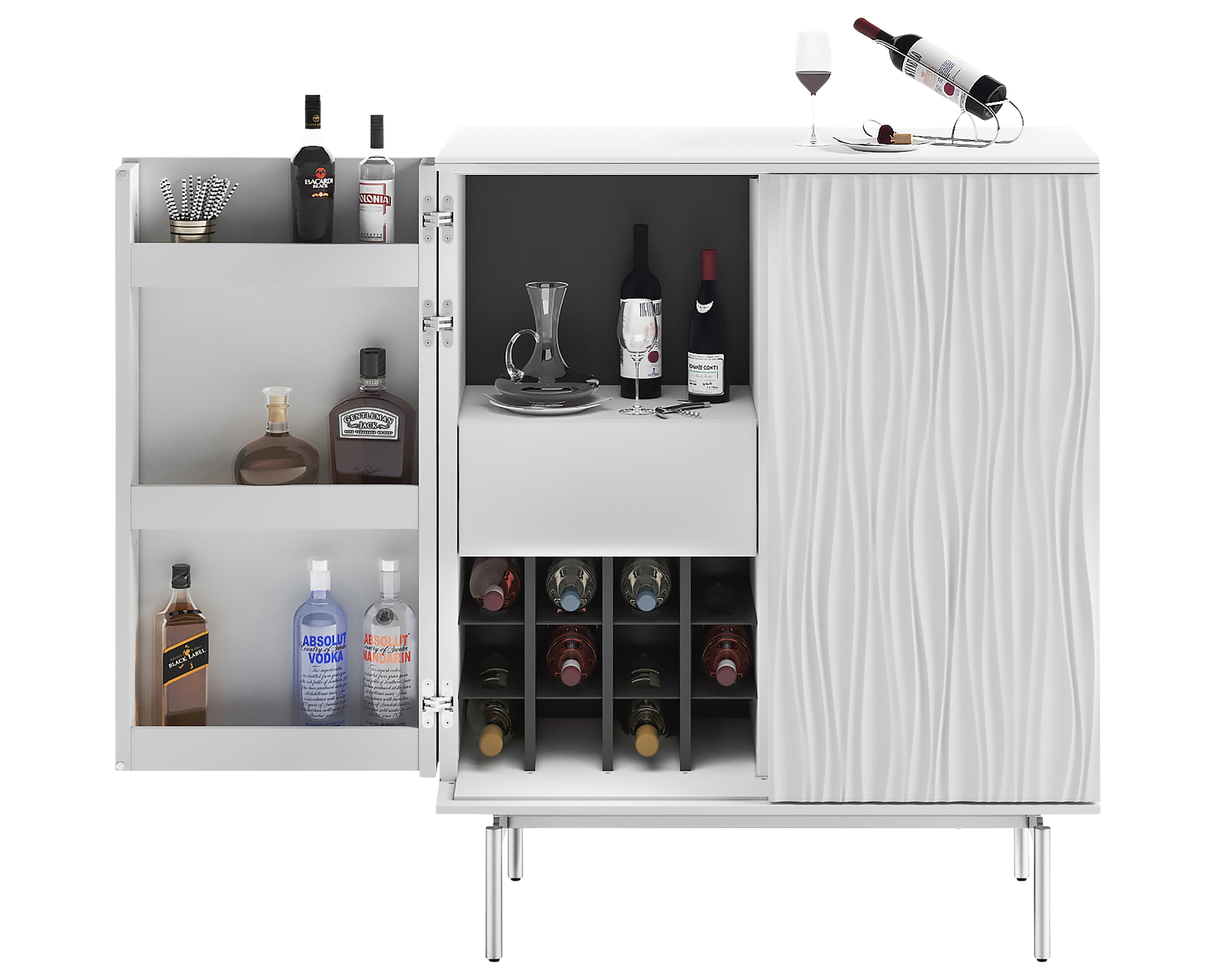 White liquor cabinet discount