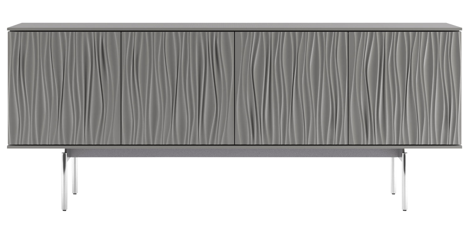 Fog Grey Wood & Polished Chrome | BDI Tanami Modern Credenza | Valley Ridge Furniture