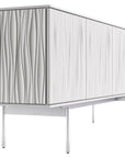 Satin White Wood & Polished Chrome | BDI Tanami Modern Credenza | Valley Ridge Furniture