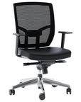 Black Leather & Polished Aluminum | BDI Task Leather Chair | Valley Ridge Furniture