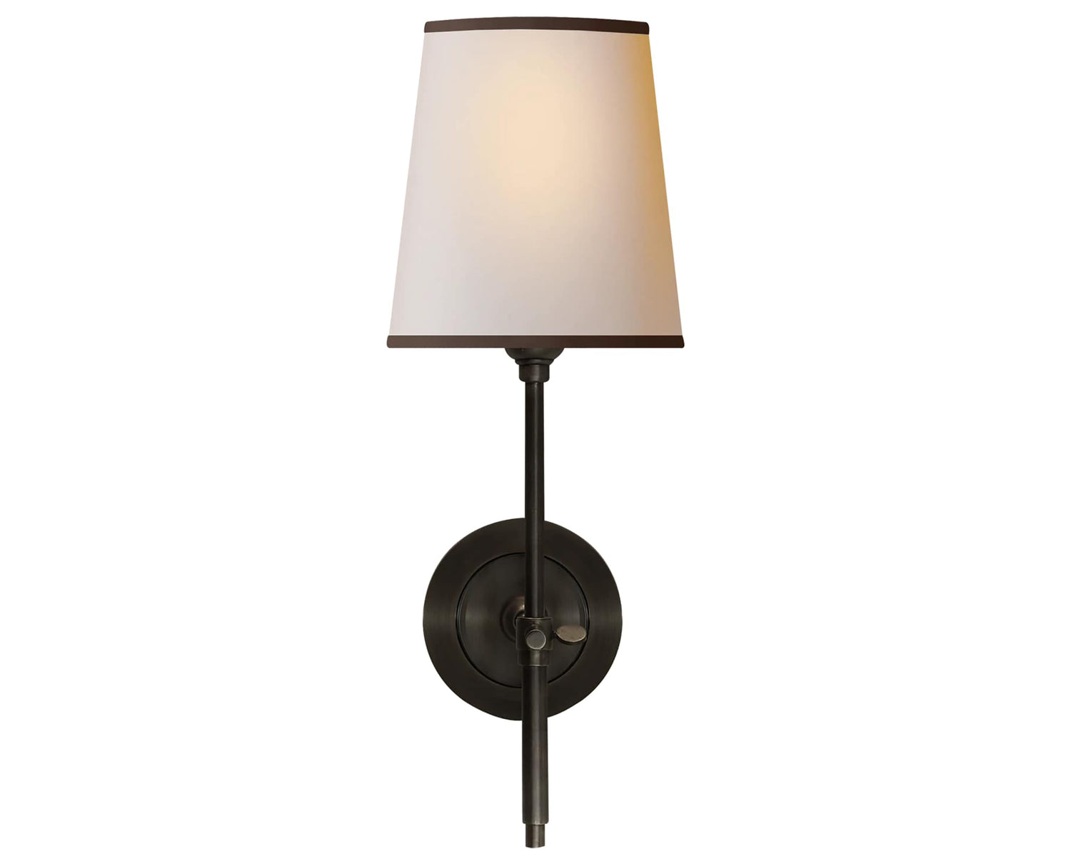 Bronze & Natural Paper with Black Trim | Bryant Sconce - Natural Paper Shade | Valley Ridge Furniture
