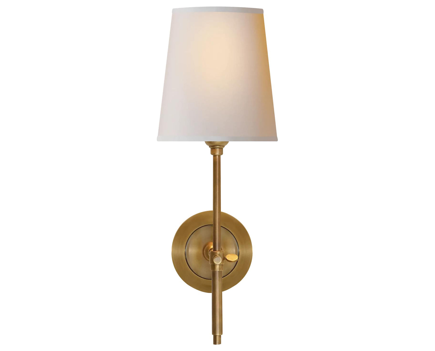 Hand-Rubbed Antique Brass and Natural Paper | Bryant Sconce - Natural Paper Shade | Valley Ridge Furniture