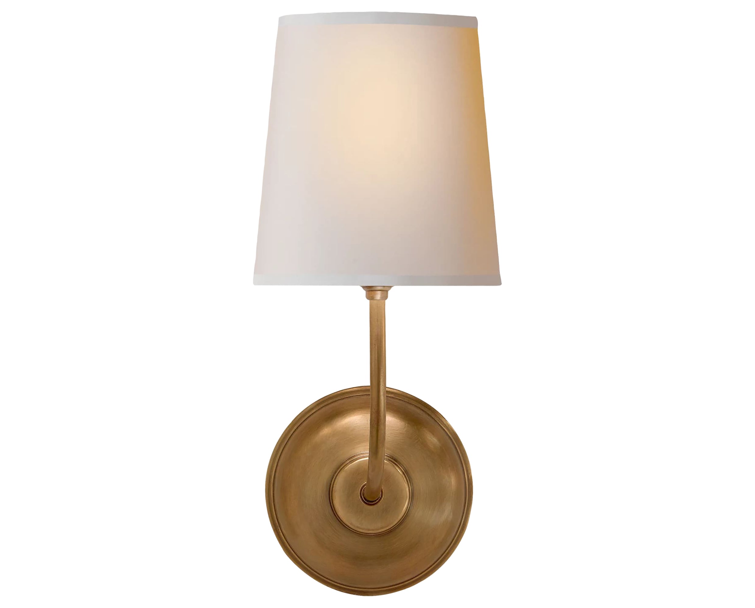 Hand-Rubbed Antique Brass &amp; Natural Paper | Vendome Single Sconce | Valley Ridge Furniture
