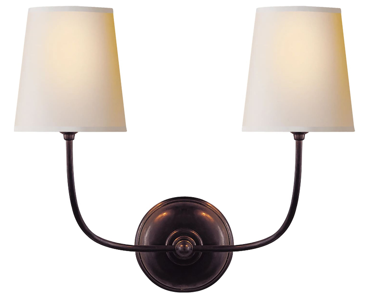 Bronze & Natural Paper | Vendome Double Sconce | Valley Ridge Furniture