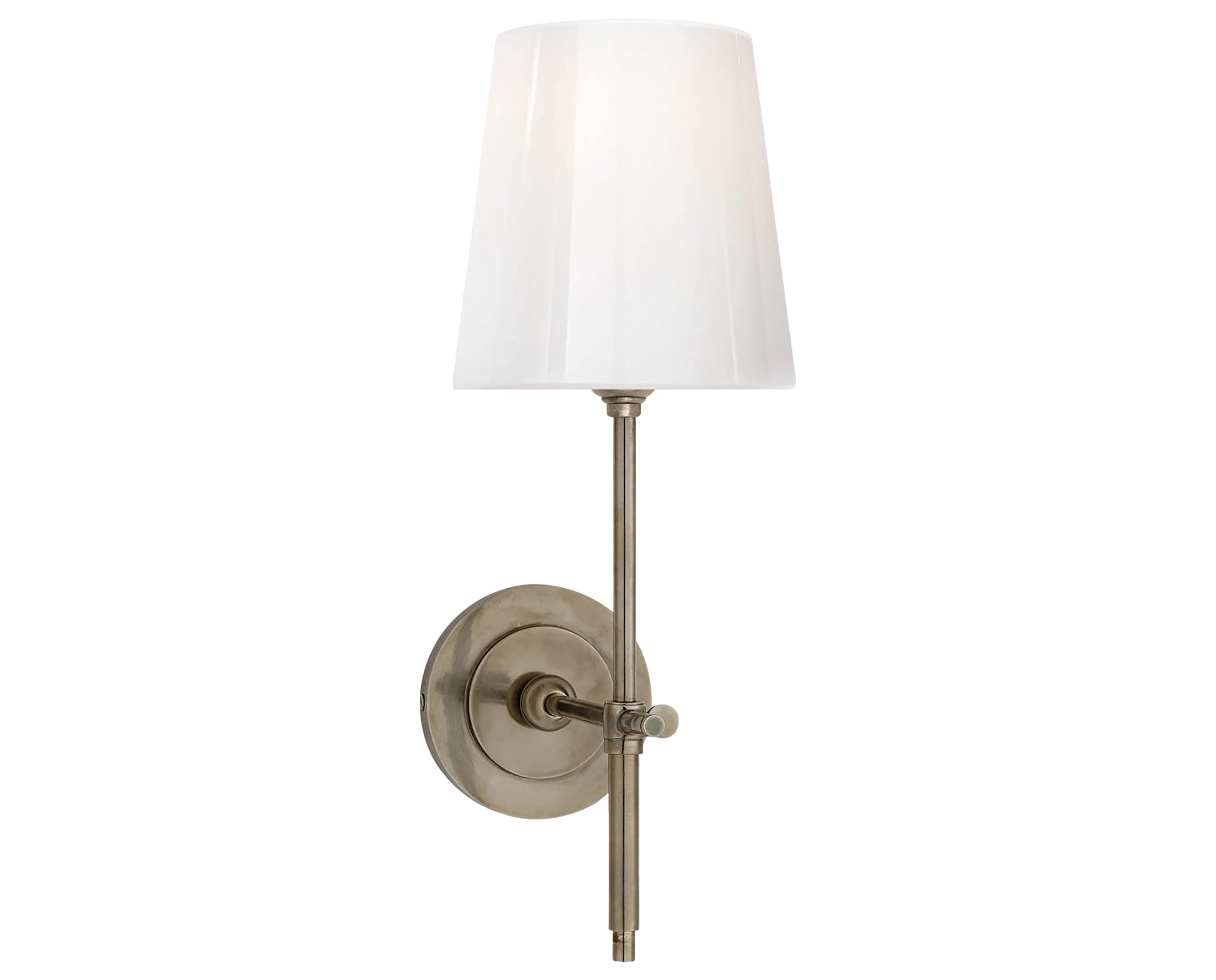Antique Nickel and White Glass | Bryant Sconce - White Glass Shade | Valley Ridge Furniture