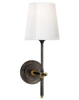 Bronze and Hand-Rubbed Antique Brass with White Glass | Bryant Sconce - White Glass Shade | Valley Ridge Furniture