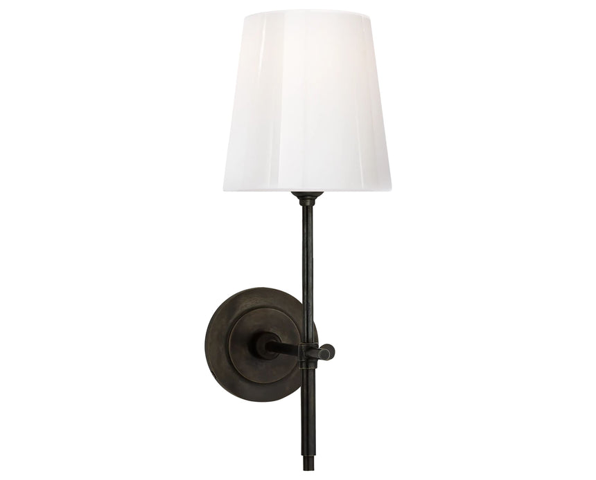Bronze and White Glass | Bryant Sconce - White Glass Shade | Valley Ridge Furniture