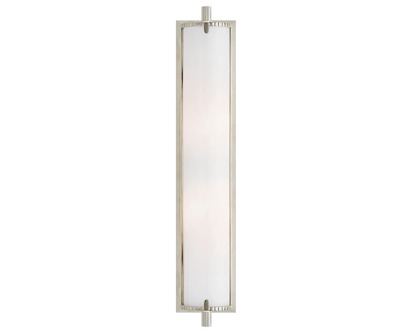 Polished Nickel & White Glass | Calliope Tall Bath Light | Valley Ridge Furniture