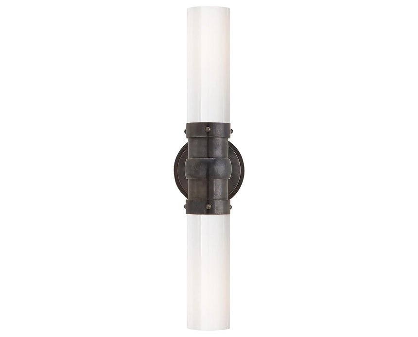 Bronze & White Glass | Graydon Double Bath Light | Valley Ridge Furniture