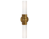 Hand-Rubbed Antique Brass & White Glass | Graydon Double Bath Light | Valley Ridge Furniture