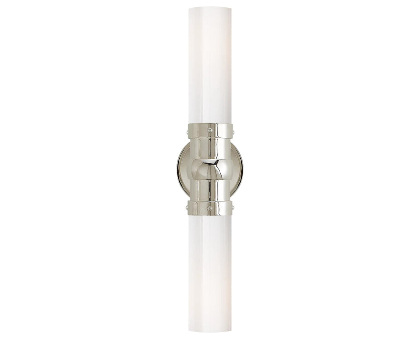 Polished Nickel & White Glass | Graydon Double Bath Light | Valley Ridge Furniture