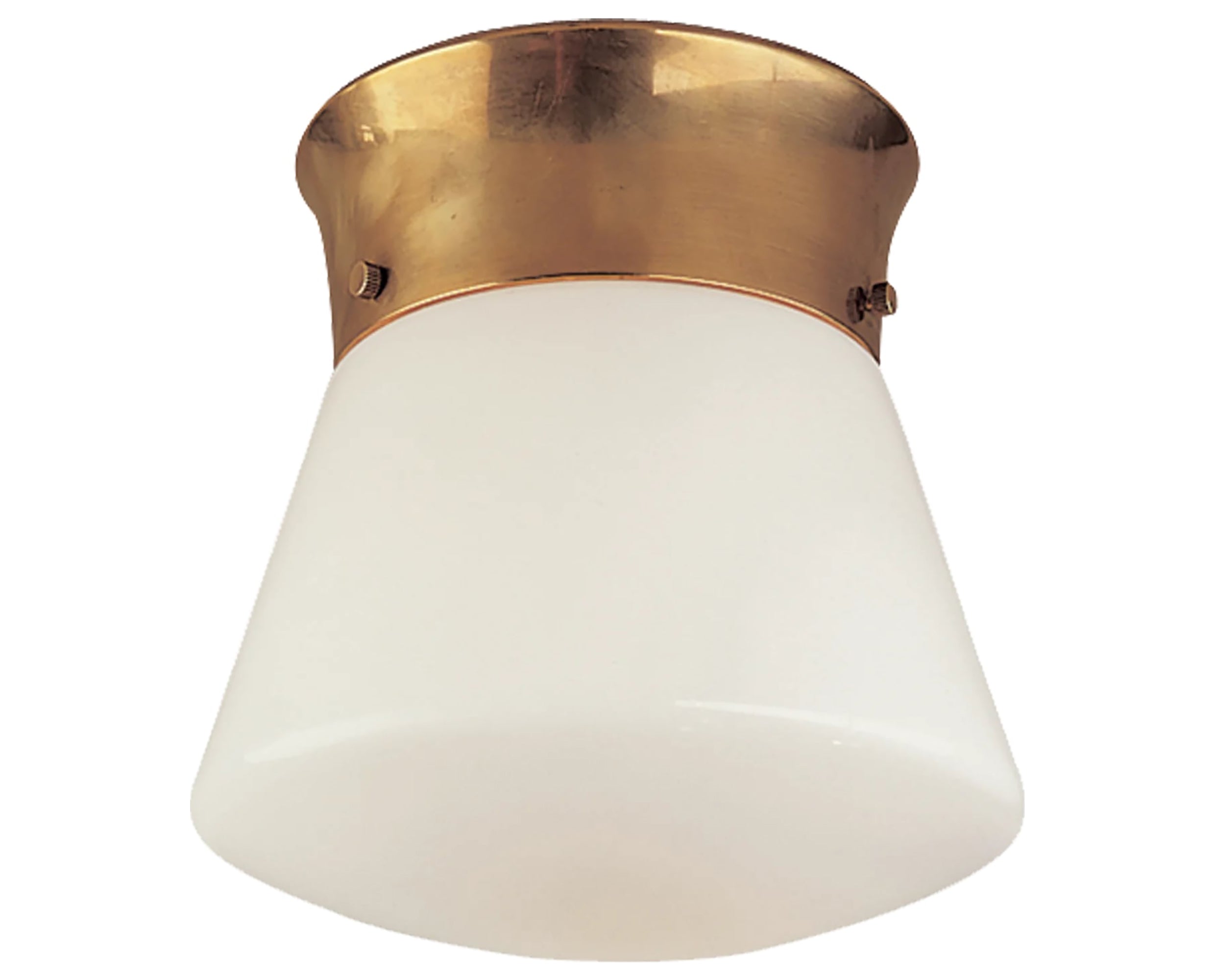 Hand-Rubbed Antique Brass &amp; White Glass | Perry Ceiling Light | Valley Ridge Furniture