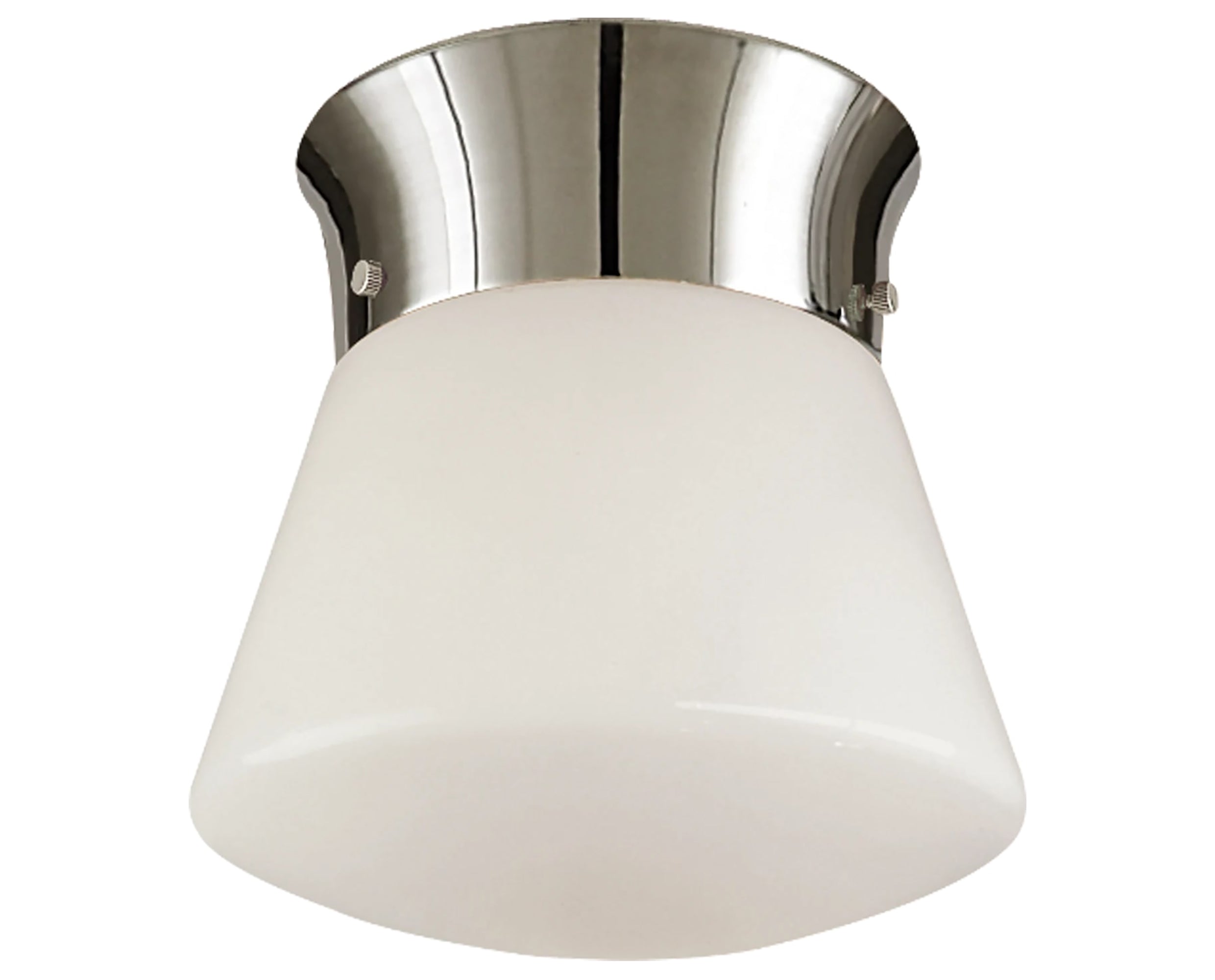 Polished Nickel &amp; White Glass | Perry Ceiling Light | Valley Ridge Furniture