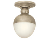 Antique Nickel & White Glass | Clark Flush Mount | Valley Ridge Furniture