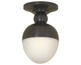 Bronze & White Glass | Clark Flush Mount | Valley Ridge Furniture