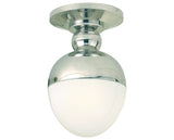 Polished Nickel & White Glass | Clark Flush Mount | Valley Ridge Furniture