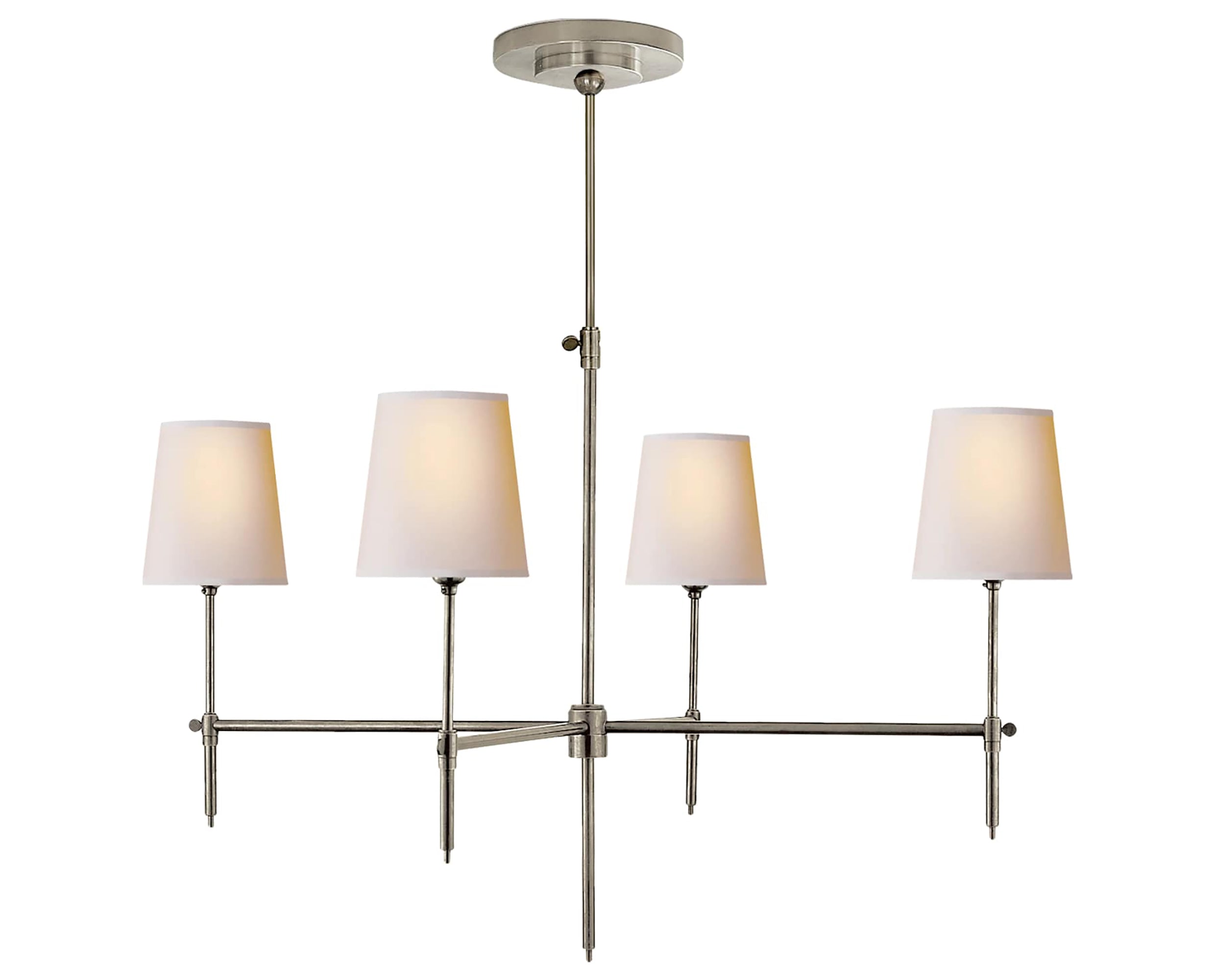 Antique Nickel and Natural Paper | Bryant Large Chandelier | Valley Ridge Furniture